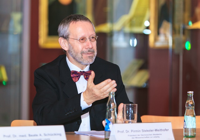 Verleihung des Leipziger Wissenschaftspreises 2013, Pressekonferenz, Prof. Dr. Pirmin Stekeler-Weithofer, Foto: Swen Reichhold